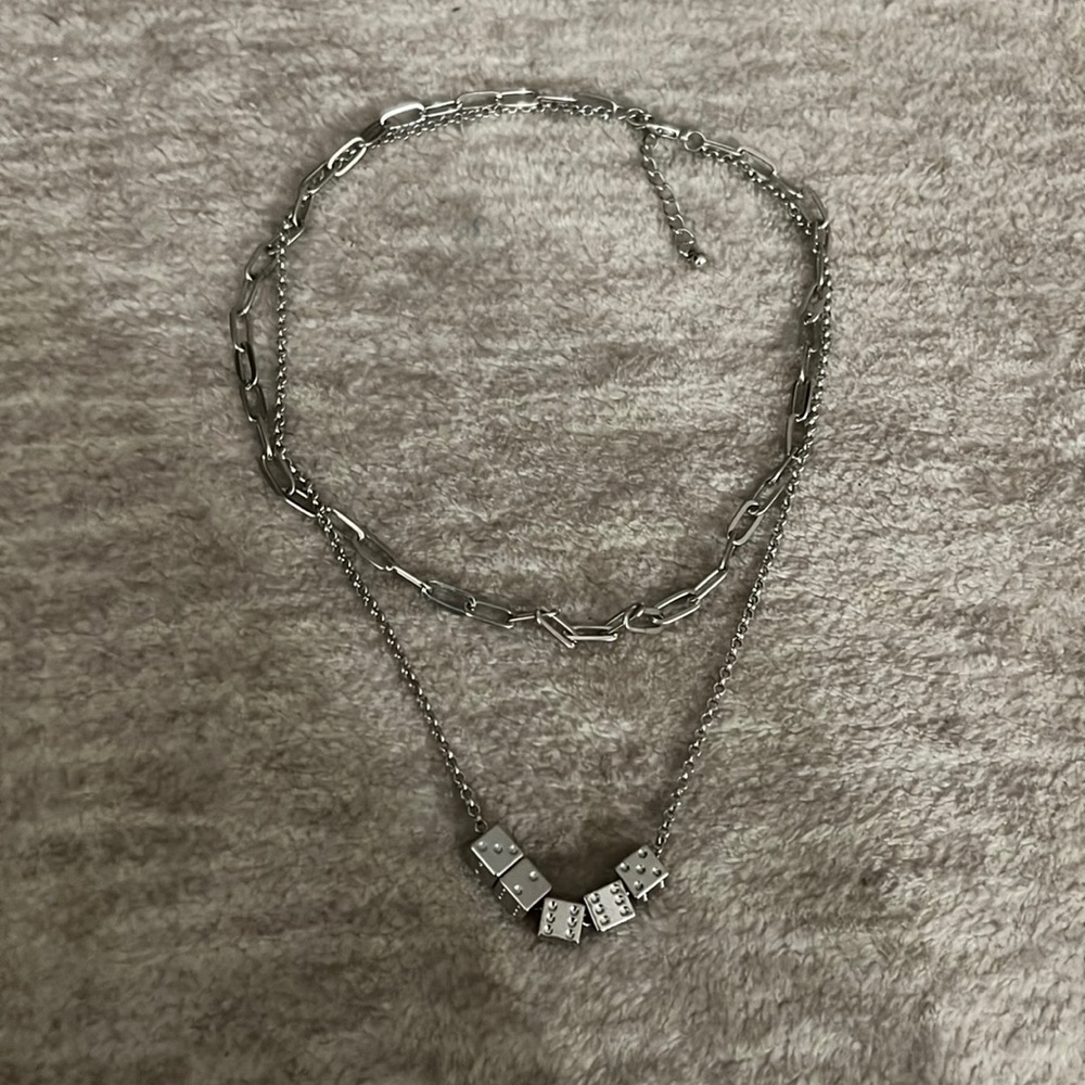 Dice layered necklace